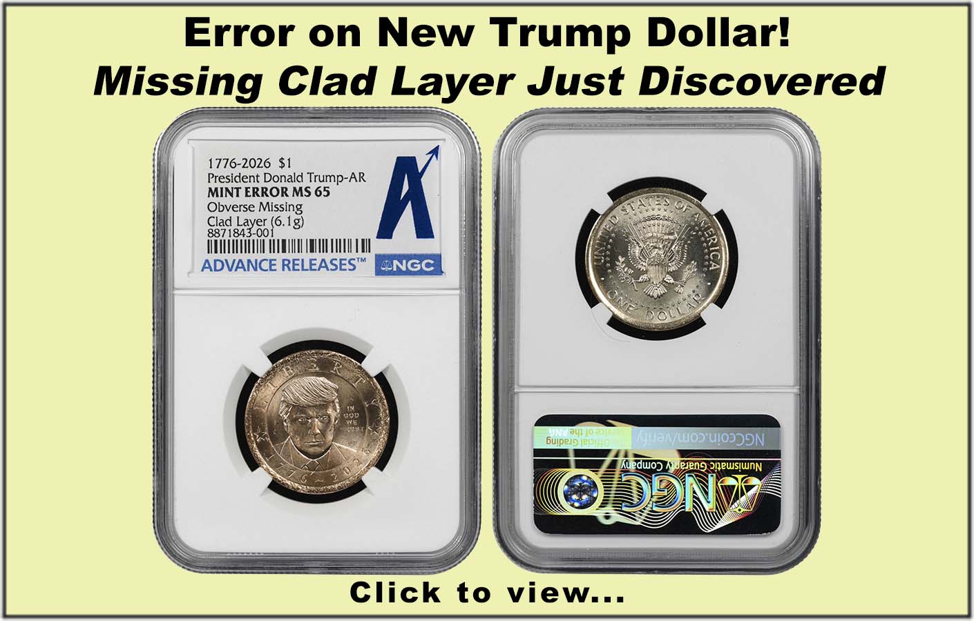 Error on New Trump Dollar! Missing Clad Layer Just Discovered