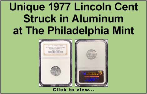 Unique 1977 Lincoln Cent Struck in Aluminum at The Philadelphia Mint